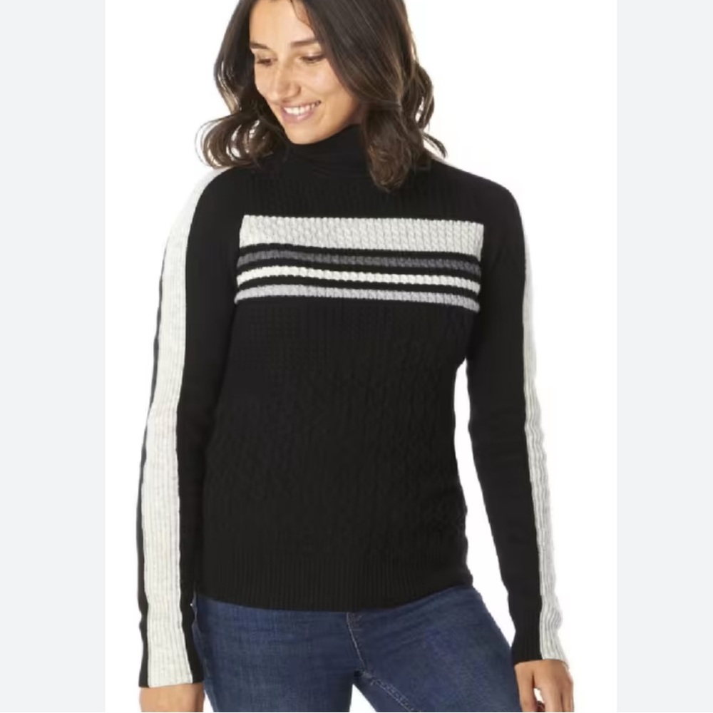 Smartwool Black and White Turtleneck Sweater